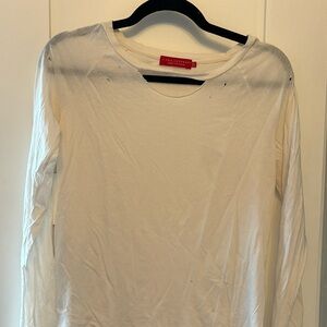 Philanthropy distressed white t shirt